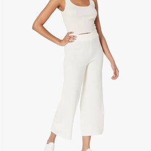 The Drop Bernadette Pull-on Loose-fit Cropped Sweater Pants Cream Sz 2X Women